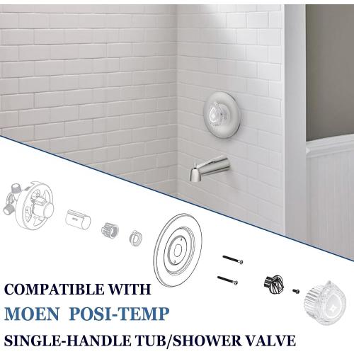 Shower Knob for Moen 100710 Posi-Temp One-Handle Tub and Shower Replacement Knob Kit, Chrome