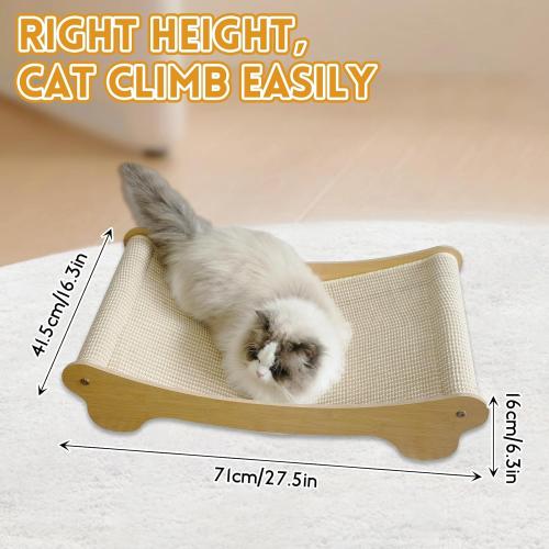 Cat Scratcher,Cat Scratchers for Indoor Cats Scratch Pad with Natural Sisal，Wooden Cat Furniture Cat Scratching Board（27.5X16.3X6.3）