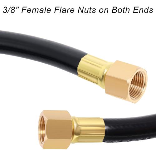 Wadoy 3/8 Propane Hose Extension, Propane Gas Extension Connection Hose 8 Foot 2 Pack 3/8 Female Flare x Female Flare Quick Connect RV BBQ Grills Hose