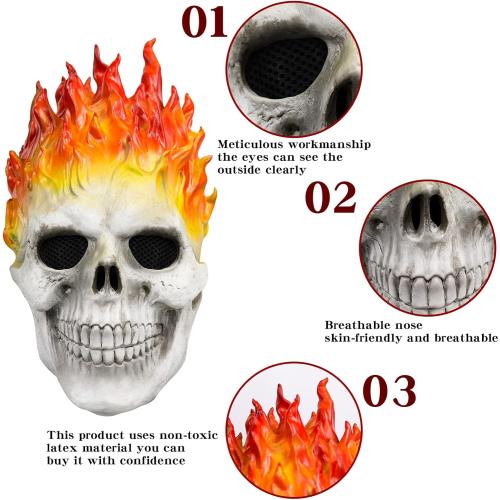 Scary Skull Mask Halloween Horror Skeleton Ghostface Masks for Adults Latex Brown Unisex Demon Cosplay Costume Props