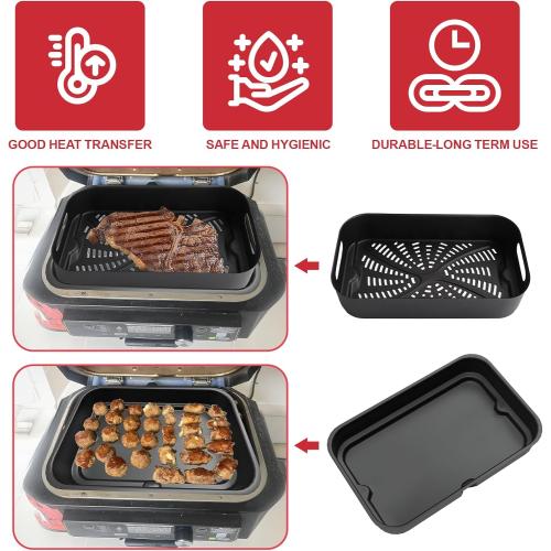 Cooking Pot and Combo Crisper Basket for Ninja Foodi FG551 DG551 DG651 | Non-Stick Air Frying Pot and Basket for Ninja Foodi Smart XL Indoor Grill Accessories