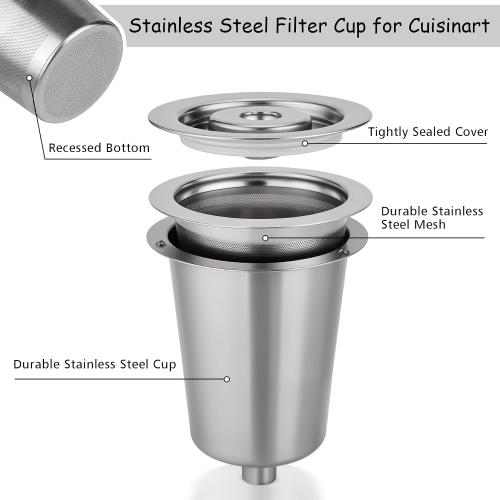 Reusable Stainless Steel Filter Cup for Cuisinart, Compatible with Cuisinart #SS-RFC HomeBarista Reusable Filter Cup (2 Pack)