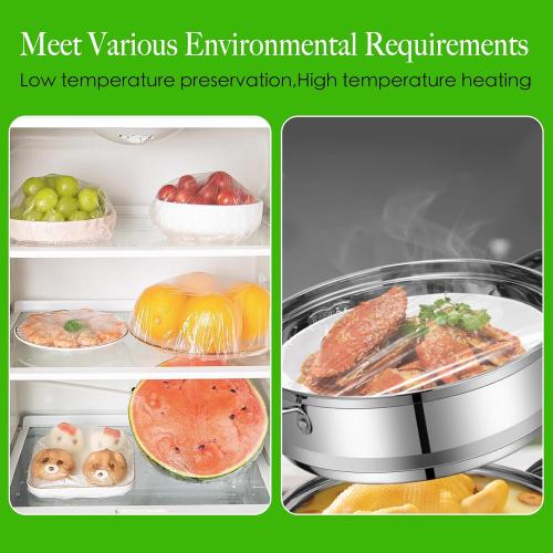 Bowl Covers Elastic - 100 Count - Reusable Plastic Bowl Covers - Covers 4-9 Inch Bowls/Plate, Flexible Food Cover, Multi-Purpose Kitchen Outdoor Must-Have