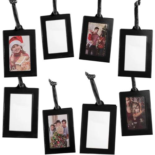 Klikel Hanging Picture Frame Ornaments - Set of 8 2x3 Black Hanging Photo Frame