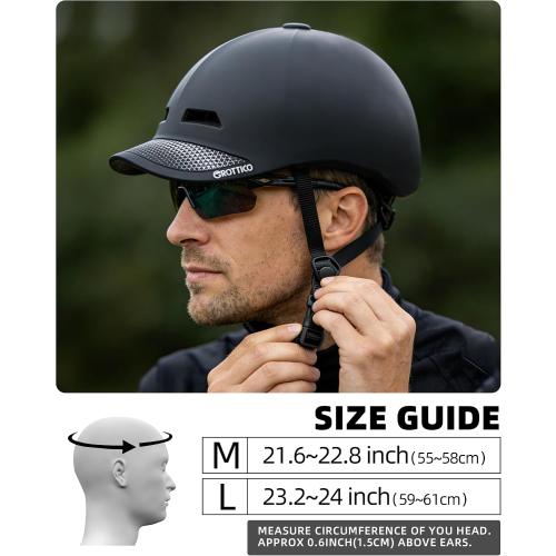 Adult Bike Helmet for Men Women,Adjustable Lightweight Baseball Cap Style Cycling Helmet for Commuting, Road Biking, Skating Scooter