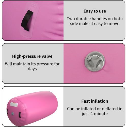 Gymnastics Mat,Air Roller Gymnastics Barrel,Gymnastics Tumble Track Air Track Tumbling Mat for Home Training/ Cheerleading/Gym/Training/Yoga/Beach/Water/Park Outdoor Use with Electric Air Pump MAY HAVE MISSING ACCESSORIES