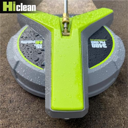 Hiclean 15 Pressure Washer Surface Cleaner with Wheels 3400 PSI Max, Surface Cleaner for Power Washer Attachment for Concrete, Patio, Sidewalk, and Driveways