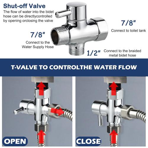 Silver Handheld Bidet Sprayer Toilet Kit - Water Tank Hook and 59in ABS Flexible Telescopic Hose