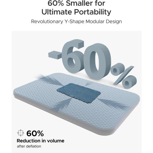 Acacia 4 Thick Self Inflating Sleeping Pad with Foam, Innovative Y-Shaped Telescopic Structure, Ultraportable Camping Air Mattress with Pump Sack, Easy Roll Up Sleep Bed for Travel Tent Car