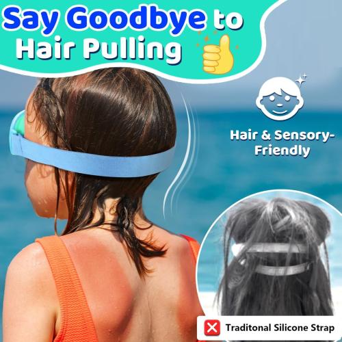 Vvinca Kids Goggles with Comfort Fabric Strap, Kids Swim Goggles Wide View Anti-Fog/UV No Leaking Swimming Goggles for 3-14