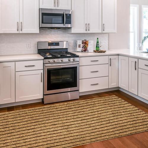 Brown 2ft x 6ft Custom Sizes Runner Rug Indoor Outdoor Utility Carpet Runners, Floor Mats with Non Slip Rubber Backing Waterproof Area Rugs for Hallway Entryway Balcony Garage Stair Laundry Room