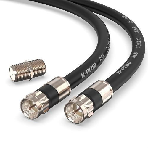 G-PLUG 1FT RG6 Coaxial Cable Extender - Coax Cable Cord, Triple Shielded