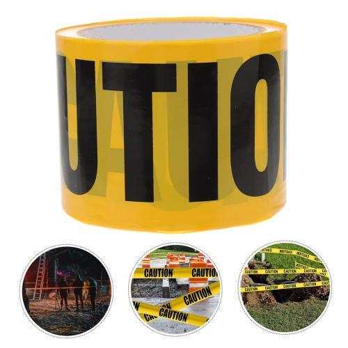 Alipis Caution Tape Roll Yellow Black Safety Tape Weatherproof for Halloween Decorations Indoor Outdoor Use