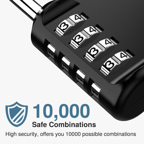 Puroma 2 Pack Combination Lock Locker 4 Digits Combo Padlock Gym Black