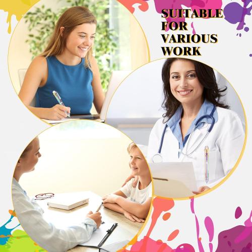 Handepo 60 Pcs 6 in 1 Multicolor Pen Bulk 0.5 mm 6 Colors Retractable Colorful Ink Rainbow Pen for Back to School Students Gifts Birthday Prizes Carnival Reward Party Favors Supplies Office