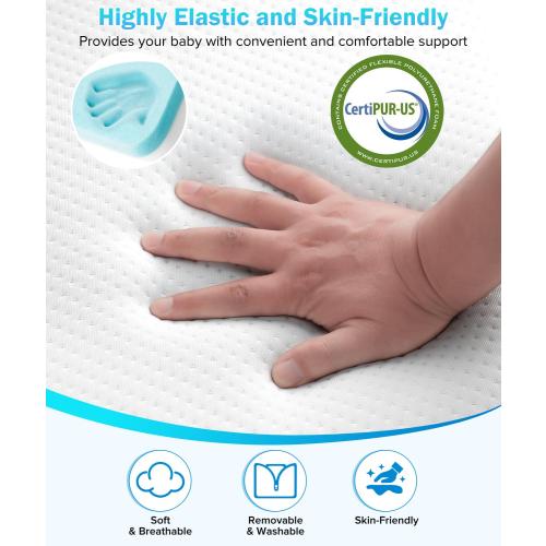 3'' Trifold Crib Mattress,38x26 Inch Trifold Mattress for Playpen and Playard,Portable Travel Memory Foam Mattresses Baby Infant, Odorless Breathable Pack and Play Mattresses Removable Cover