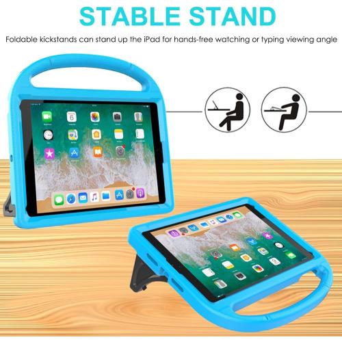 SUPLIK Kids Case for iPad 5th/6th Generation (9.7-inch, 2017/2018), iPad Air 2 Case with Screen Protector, iPad Pro 9.7 Durable Shockproof Protective Cover with Handle Stand for Kids, Blue