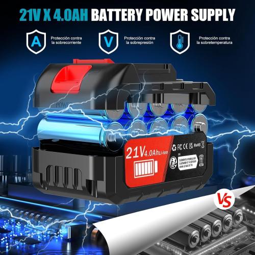 Cordless Weed Wacker Electric Grass Trimmer with 21v 4.0Ah Battery Powered,3-in-1 Brush Cutter Weed Cutter Lawn Trimmer,Lawn,Garden,Yard Care