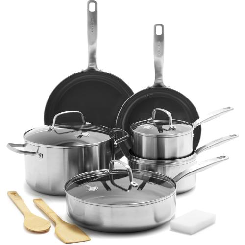 GreenPan Chatham Tri-Ply Stainless Steel‼️INCOMPLETE SET ONLY POTS AND TOPS‼️