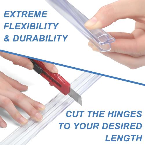 24 Pack Living Hinge for Golf Cart Windshield Piano Drum Shield Cuttable Clear PVC Living Hinge(48 Inch)