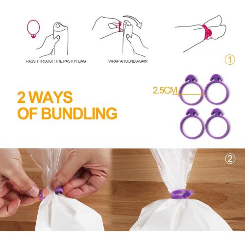 ilauke 100 Pack Cake Decorating Supplies 18 inch Piping Bags Disposable Thickened Large Pastry Bags with 4 Icing Bag Ties, Extra Thick Anti-Burst Piping Bags for Cookie