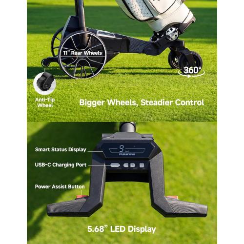 KEMIMOTO ApexR Electric Golf Cart with Power Assist Mode, 36 Hole Battery