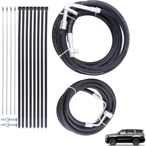 MUCO Rear AC Line Set YTE33439 Replacement Lines Air Conditioning Line for Chevy Tahoe GMC Yukon Cadillac Escalade 2007 2008 2009 2010 2011 2012 2013 2014 Rear Aux AC Hose Kit