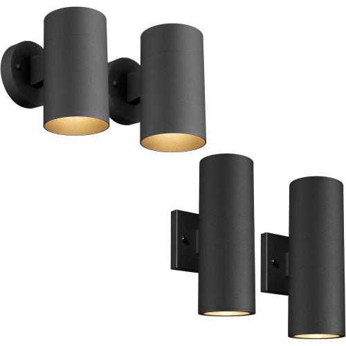 Ken & Ricky 2 Pack Outdoor Down Wall Sconce and 2 Pack Up and Down Wall Sconce