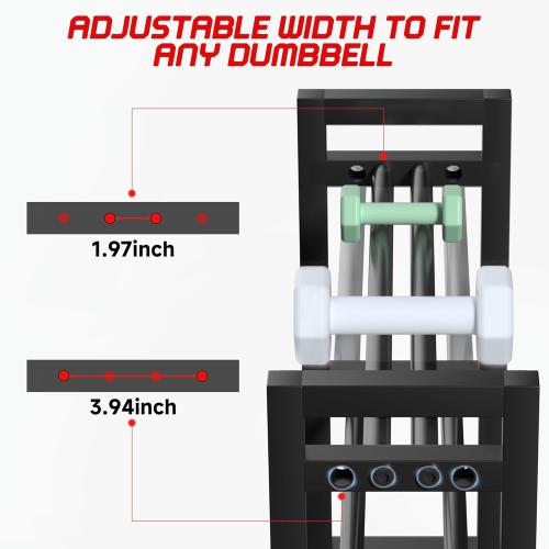 Dumbbell Rack 3 Tier Weight Rack for Home Gym 31 IN Length Adjustable Dumbbell Stand 450 lb Capacity Storage Stand Weight Storage Gym Organizer