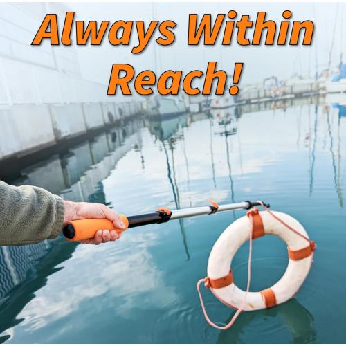 EXTEND-A-REACH Boat Hook for Docking with Telescoping Extension Pole | Durable, Floating, Lightweight & Sturdy Telescoping Boat Hook Pole // The Ultimate Pool for Docking, Push-Pull and Boating