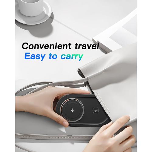 Black Upgraded 3 in 1 Wireless Charging Station for Apple Devices, Faster Mag-Safe Charger Stand, Magnetic Charger Station for iPhone 16/15/14/13/12 Series & AirPods Pro & Apple Watch Series (Black)