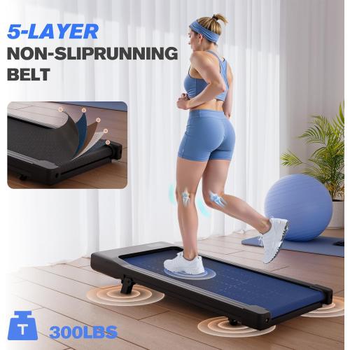 Walking Pad,6% Walking Pad with Incline,No-Assembly Walking pad Treadmill with APP and Remote Control,LED Display,2.5 HP Quiet Under Desk Treadmills,300 lbs Capacity