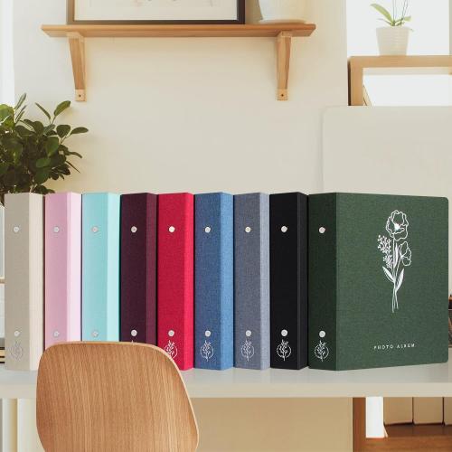 Lanpn Photo Album 4x6 400 Pockets, Linen Photo Albums Holds 400 Vertical Pictures Only Pink