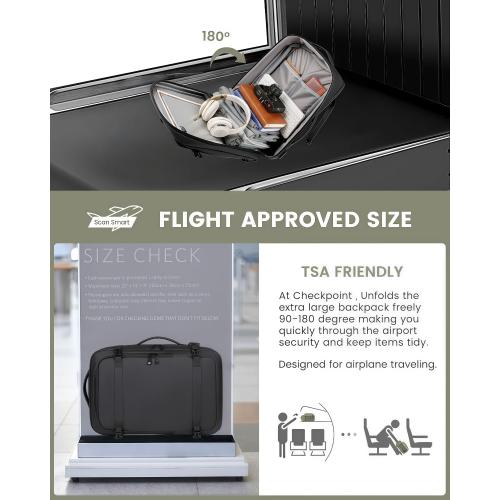 Extra Large 50L expandable travel laptop backpack Men Women,Airline Approved travel backpack,Business commuting backpack, water-resistant (Black)