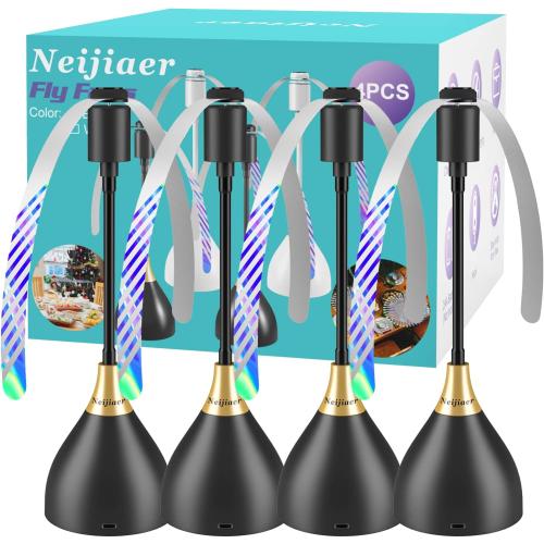 Fly Fans for Tables, Practical Fly Repellent Fan with Soft Blades, USB or Batteries Powered, Soundless and Portable Keeps Your Food Clean(4 Pack)