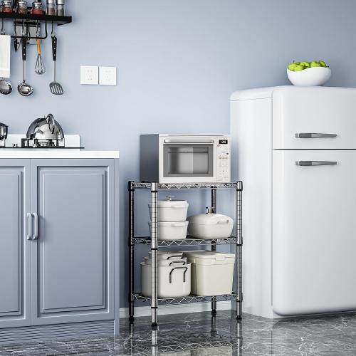 M MZG 750 lbs 3 Tier Shelf Metal Storage Shelves Wire Rack Closet Organizers with PP Board for Garage Kitchen Bathroom Laundry Chrome 11.8 D x 21.7 W x 28.6 H