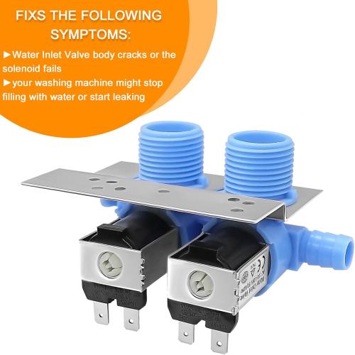 New Upgrade 285805 Washer Water Inlet Valve with Mounting Bracket Fit for Whirlpool Kenmore Maytag Fri-gidaire Electrolux Washer Replaces ap3094541 kaws850jq4 lsq8243hq0 7mlsc9545jq2 by AMI PARTS