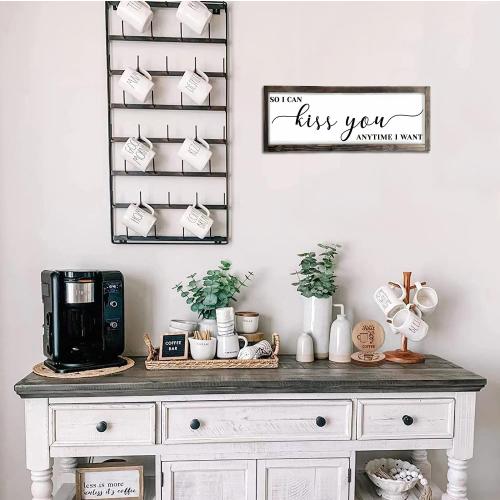 Dazingart Farmhouse Master Bedroom Wall Decor, So I Can Kiss You Anytime I Want Sign, Engagement Decorations (I Can Kiss You)