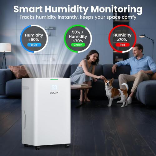 4500 Sq. Ft Dehumidifier, Max 80 Pint/Day Dehumidifier for Basement & Home, Compressor Dehumidifier with Drain Hose, Smart Humidity Control, Energy Efficient & Quiet for Bedroom, Large Rooms
