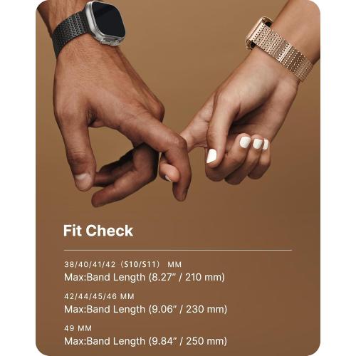Fullmosa Compatible with Apple Watch Bands 41mm 40mm 38mm 46mm 49mm 45mm 44mm 42mm for Women Men, Stainless Steel Mesh Loop Magnetic Clasp iWatch Band with TPU Case for Apple Watch Series 11 10 9 8 7 6 5 4 3 2 1 Ultra3/2/1, SE3/2/1, 41mm 40mm 38mm Rose Go