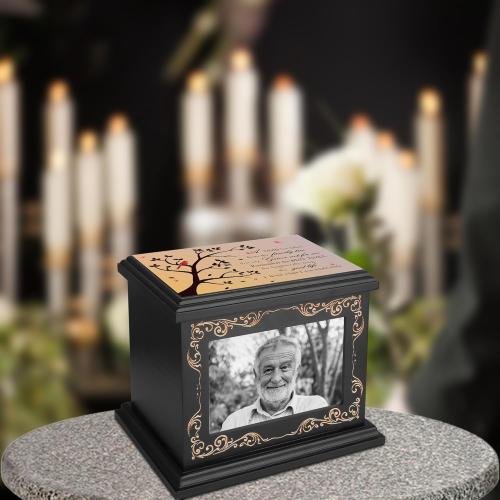 Cremation Urns for Human Ashes Adult Male or Female, Funeral Memorial Urns for Ashes with Photo Frame, Wooden Urns Box and Casket for Men Women, Burial Urn for Adults Up to 200 IBS