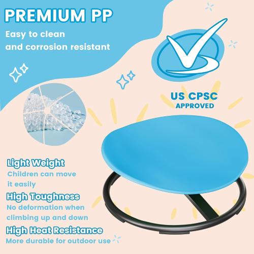 Pterying 21 L × 19 W Large Size Spinning Chair for Autistic Kids, Ages3  | Autism Sensory Products, Sensory Toys Gifts for Kids with Autism & ADHD, Training Body Coordination, Azure Rounded Shape‼️light dirt and good condition‼️