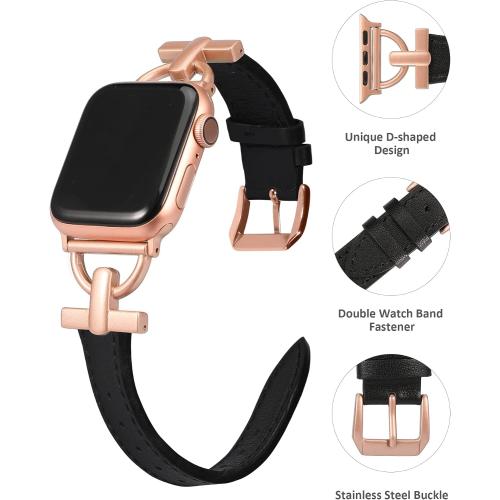 Wearlizer Leather Band Compatible with Apple Watch Bands Women 41mm 40mm 38mm 49mm 46mm 45mm 44mm 42mm, Fancy Dressy Strap for iWatch Series 11 10 9 8 7 6 5 4 3 SE/Ultra 3 2 1