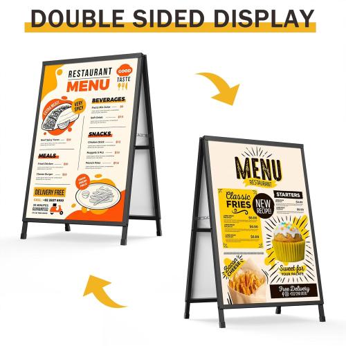 Relx A Frame Signs 24x36 Inch Outdoor, Heavy Duty Sandwich Board Signs, Double-Sided A Frames Sign Holder Business for Outside(Frame only).
