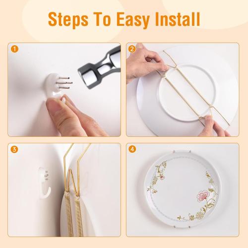 Bilillo 3 Pack Plate Hangers for the Wall, Fits 8-10 inch Decorative Plate