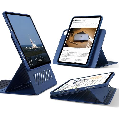ESR for iPad Pro 12.9 Case (6th/5th Generation, 2022/2021), Removable Magnetic Cover, Adjustable Portrait/Landscape Stand with Raised Display View, 9 Standing Angles, Shift Series, Blue