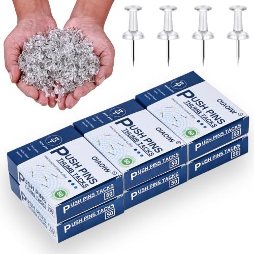 300pcs Clear Push pins for Bulletin Board Thumb Tacks for Walls pushpins Wall pins