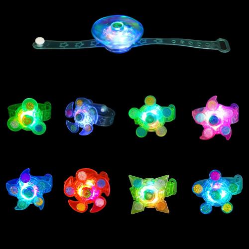 10 Pack LED Light Up Fidget Spinner Bracelets Favors For Kids 4-8 8-12,Glow in The Dark Party Supplies,Birthday Gifts,Treasure Box Toys for Classroom,Carnival Prizes,Pinata Goodie Bags Stuffers