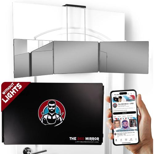 The 360 Mirror - 3 Way Mirror for Self Hair Cutting - Adjustable Trifold Barber Miror to Cut Your Own Hair - Tri Fold Self Haircut System for Men and Women Braiding - Three Sided Miror for Haircuts‼️light dirt and good condition‼️