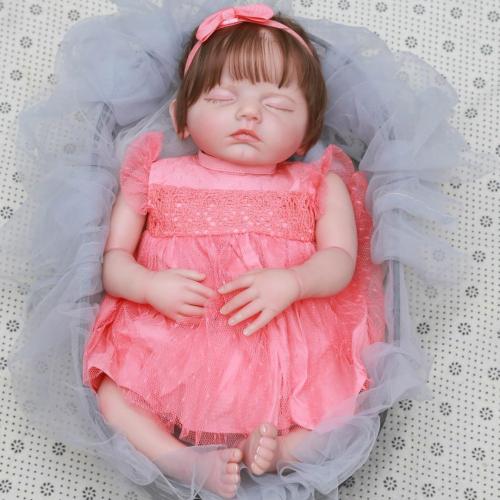 Lifelike Reborn Baby Dolls Girls Reborn Doll Eyes Closed Soft Body Realistic Newborn Baby Doll Real Life Baby Dolls Gift Box Toys 20 Inch Look Like a Real Baby